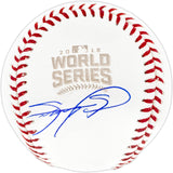 Sammy Sosa Autographed 2016 World Series Logo MLB Baseball Chicago Cubs Beckett BAS Witness Stock #244049