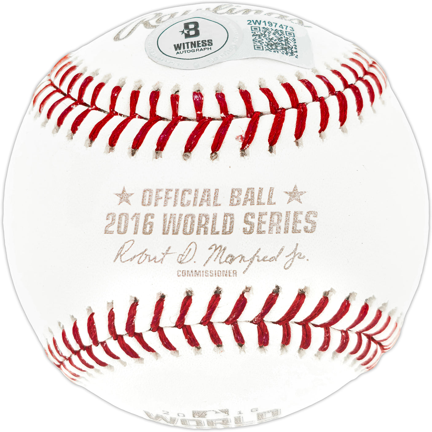 Sammy Sosa Autographed 2016 World Series Logo MLB Baseball Chicago Cubs Beckett BAS Witness Stock #244049