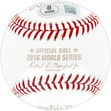 Sammy Sosa Autographed 2016 World Series Logo MLB Baseball Chicago Cubs Beckett BAS Witness Stock #244049
