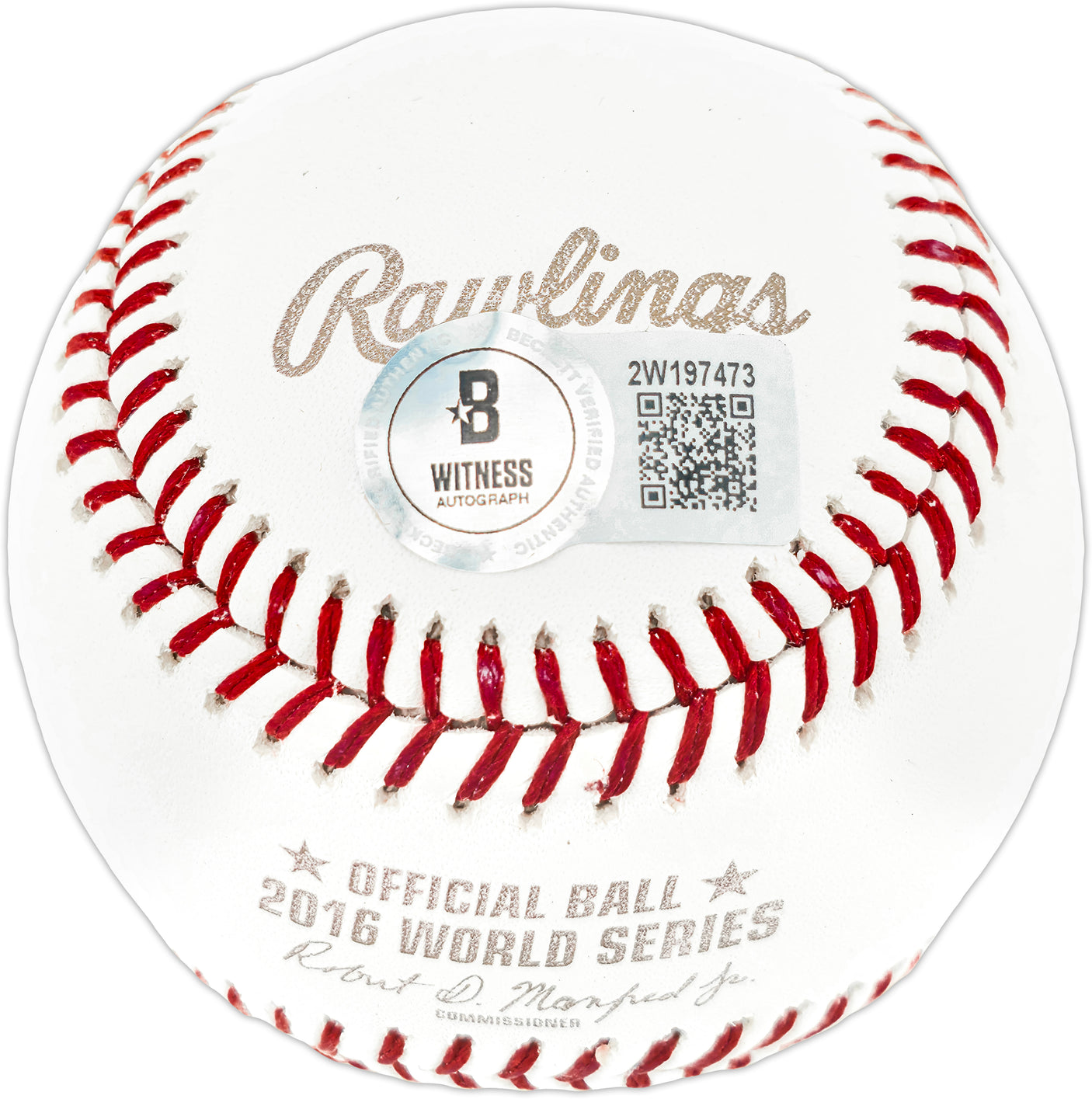 Sammy Sosa Autographed 2016 World Series Logo MLB Baseball Chicago Cubs Beckett BAS Witness Stock #244049
