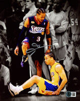 Allen Iverson Autographed 8x10 Photo Philadelphia 76ers Step Over vs. Tyronn Lue (Los Angeles Lakers) Beckett BAS Witness Stock #243615