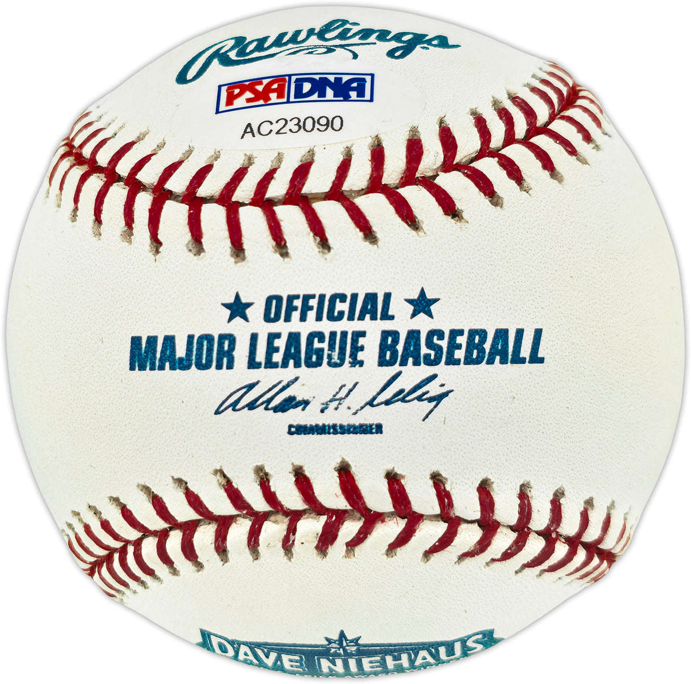 Dave Niehaus Autographed Official Ford Frick Award Winner Logo MLB Baseball Seattle Mariners "HOF 08" PSA/DNA #AC23090