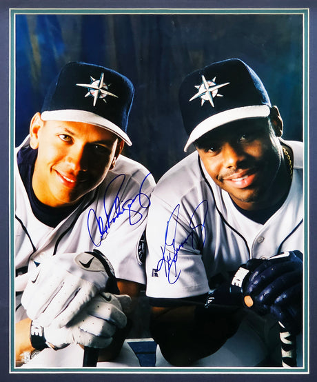 Ken Griffey Jr. & Alex Rodriguez Autographed Framed 16x20 Photo Seattle Mariners Beckett BAS #AB93857