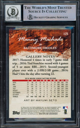 Manny Machado Autographed 2017 Topps Gallery Card #125 Baltimore Orioles Auto Grade Gem Mint 10 Beckett BAS #16542498