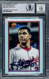 Juan Soto Autographed 2019 Bowman Chrome 30th Anniversary Card #B30-JSO New York Mets Auto Grade Gem Mint 10 Beckett BAS #16544358