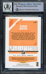 Juan Soto Autographed 2019 Donruss Variation Card #61 New York Yankees Auto Grade Gem Mint 10 Beckett BAS #16544362
