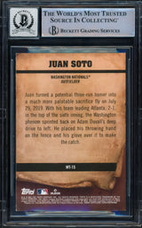 Juan Soto Autographed 2021 Topps Big League Wanted Card #WT-15 New York Mets Auto Grade Gem Mint 10 Beckett BAS #16544556