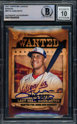 Juan Soto Autographed 2021 Topps Big League Wanted Card #WT-15 New York Mets Auto Grade Gem Mint 10 Beckett BAS #16544558