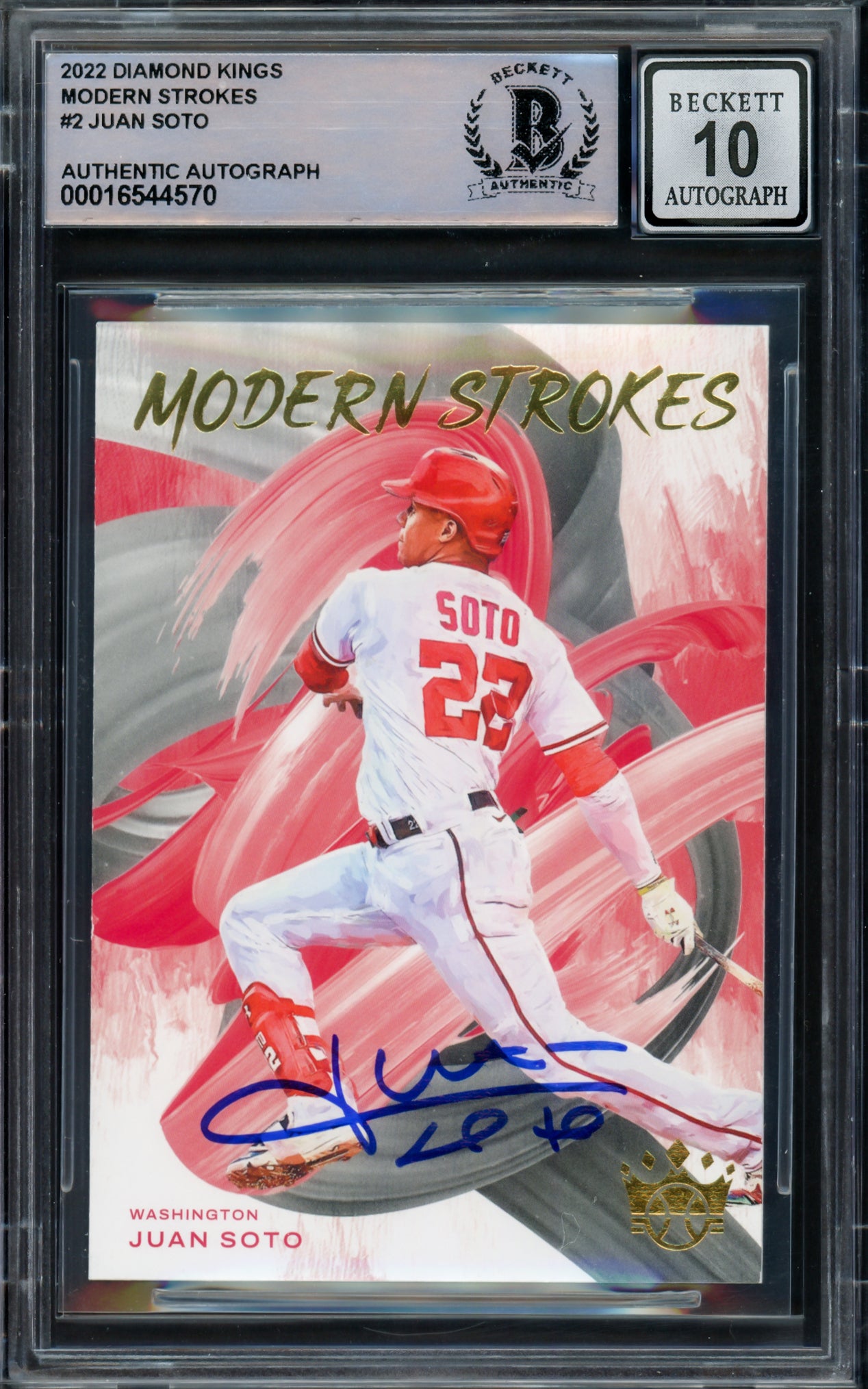 Juan Soto Autographed 2022 Diamond Kings Modern Stokes Card #MS-2 New York Mets Auto Grade Gem Mint 10 Beckett BAS #16544570