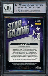 Juan Soto Autographed 2022 Prizm Star Grazing Card #SG-10 New York Mets Auto Grade Gem Mint 10 Beckett BAS #16544611