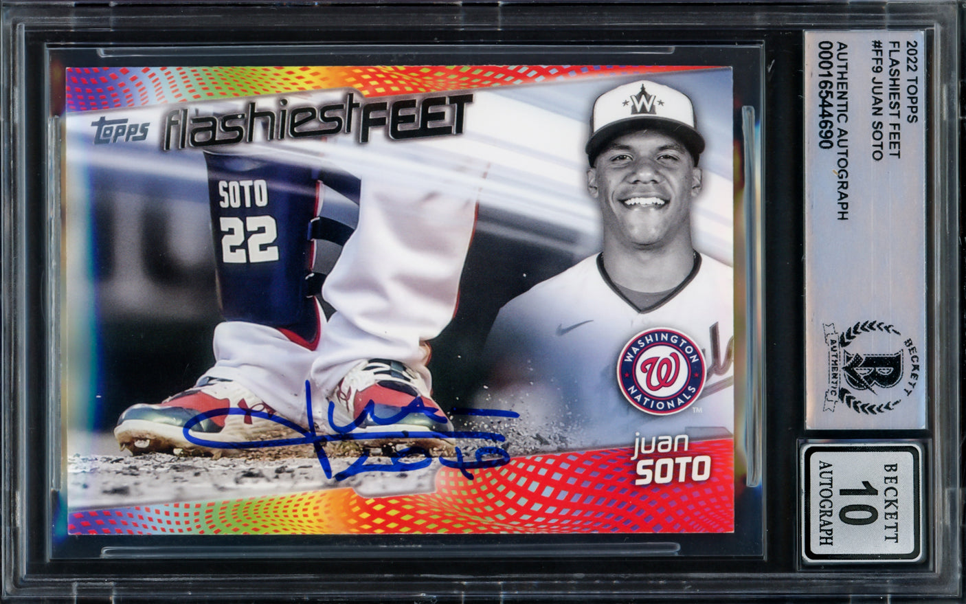 Juan Soto Autographed 2022 Topps Flashiest Feet Card #FF9 New York Yankees Auto Grade Gem Mint 10 Beckett BAS #16544690