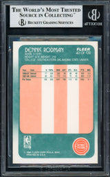 Dennis Rodman Autographed 1988 Fleer Rookie Card #43 Detroit Pistons Beckett BAS #14059468