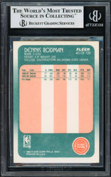 Dennis Rodman Autographed 1988 Fleer Rookie Card #43 Detroit Pistons Beckett BAS #14059467
