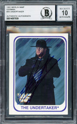 Undertaker Autographed 1991 Merlin WWF German Rookie Card #30 Auto Grade Gem Mint 10 Beckett BAS #14057839