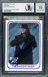 Undertaker Autographed 1991 Merlin WWF German Rookie Card #30 Auto Grade Gem Mint 10 Beckett BAS #14058093