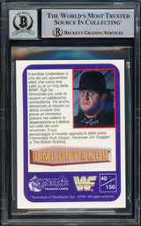 Undertaker Autographed 1991 Merlin WWF Italian Rookie Card #40 Auto Grade Gem Mint 10 Beckett BAS #15679290