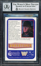 Undertaker Autographed 1991 Merlin WWF German Rookie Card #40 Auto Grade Gem Mint 10 Beckett BAS #14057834