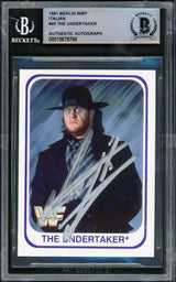 Undertaker Autographed 1991 Merlin WWF Italian Rookie Card #40 Beckett BAS #15679768