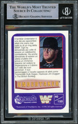 Undertaker Autographed 1991 Merlin WWF Italian Rookie Card #40 Beckett BAS #15679768
