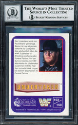 Undertaker Autographed 1991 Merlin WWF German Rookie Card #103 Auto Grade Gem Mint 10 Beckett BAS #14057831