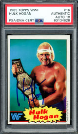 Hulk Hogan Autographed 1985 Topps WWF Rookie Card #16 Auto Grade Gem Mint 10 PSA/DNA #63134628