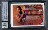 Ray Allen Autographed 1996 Topps Chrome Rookie Card #217 Milwaukee Bucks Auto Grade Gem Mint 10 Beckett BAS #16541789