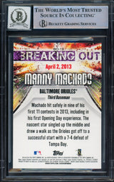 Manny Machado Autographed 2014 Topps Breaking Out Card #BO19 Baltimore Orioles Auto Grade Gem Mint 10 Beckett BAS #16542338