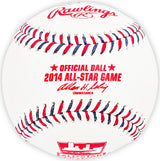 Salvador Perez Autographed Official 2014 All Star Game Logo Game Baseball Kansas City Royals Beckett BAS Witness Stock #216040