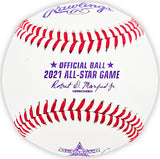 Salvador Perez Autographed Official 2021 All Star Game Logo Game Baseball Kansas City Royals Beckett BAS Witness Stock #216044