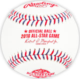 Salvador Perez Autographed Official 2018 All Star Game Logo Game Baseball Kansas City Royals Beckett BAS Witness Stock #216043