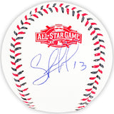 Salvador Perez Autographed Official 2015 All Star Game Logo Game Baseball Kansas City Royals Beckett BAS Witness Stock #216041