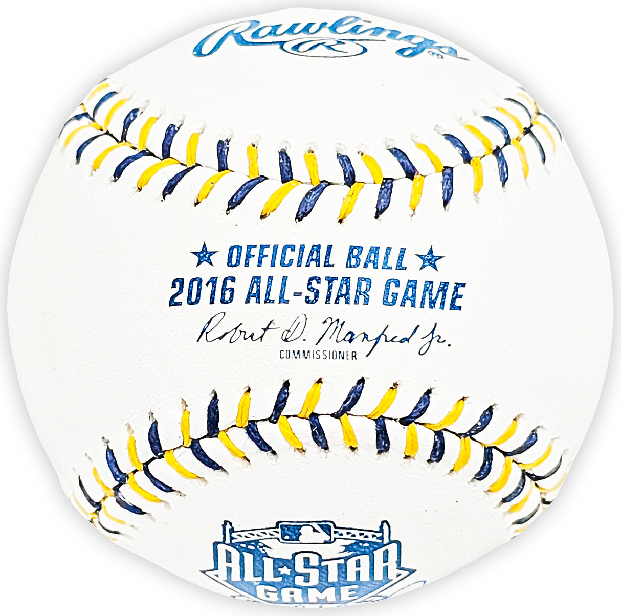 Salvador Perez Autographed Official 2016 All Star Game Logo Game Baseball Kansas City Royals Beckett BAS Witness Stock #216042
