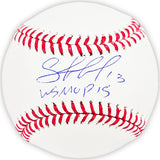 Salvador Perez Autographed Official MLB Baseball Kansas City Royals "WS MVP 15" Beckett BAS Witness Stock #216047