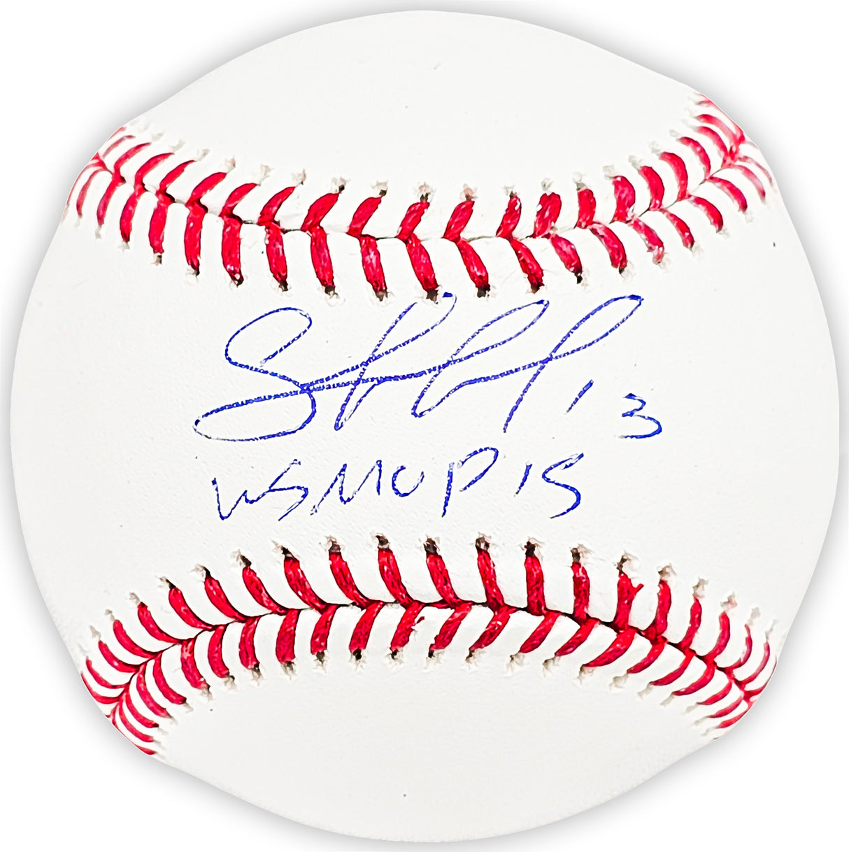 Salvador Perez Autographed Official MLB Baseball Kansas City Royals "WS MVP 15" Beckett BAS Witness Stock #216047