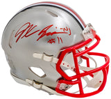 Jaxon Smith-Njigba Autographed Ohio State Buckeyes Flash Silver Speed Mini Helmet Beckett BAS Witness Stock #216620