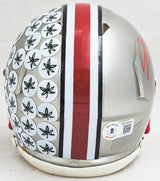 Jaxon Smith-Njigba Autographed Ohio State Buckeyes Flash Silver Speed Mini Helmet Beckett BAS Witness Stock #216620