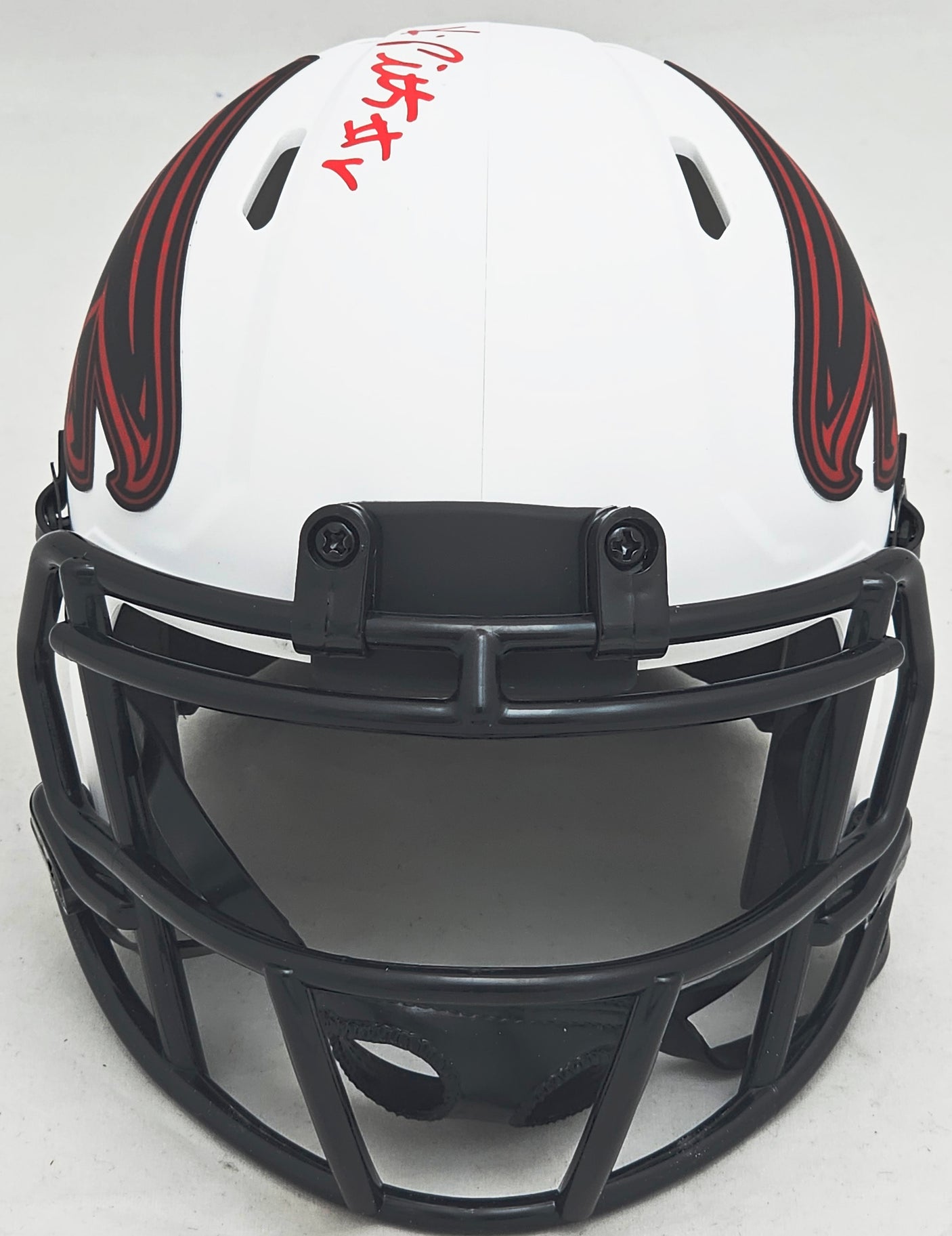 Kyle Pitts Autographed Atlanta Falcons Lunar Eclipse White Speed Mini Helmet Beckett BAS Witness Stock #216116