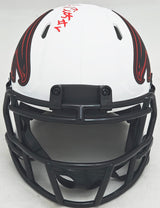 Kyle Pitts Autographed Atlanta Falcons Lunar Eclipse White Speed Mini Helmet Beckett BAS Witness Stock #216116