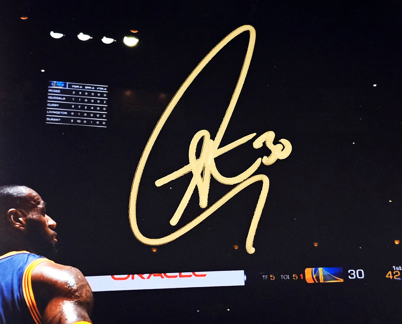 Stephen Curry Autographed 16x20 Photo Golden State Warriors Layup JSA Stock #216035