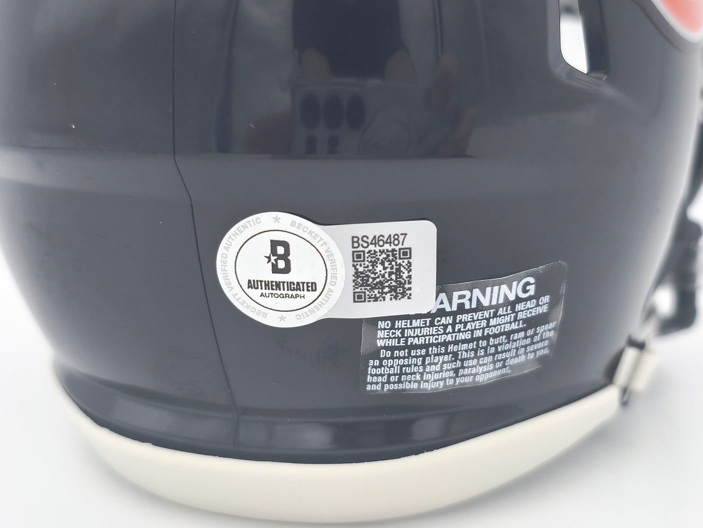 Devin Hester Autographed Chicago Bears Blue Speed Mini Helmet Beckett BAS QR #BS46487