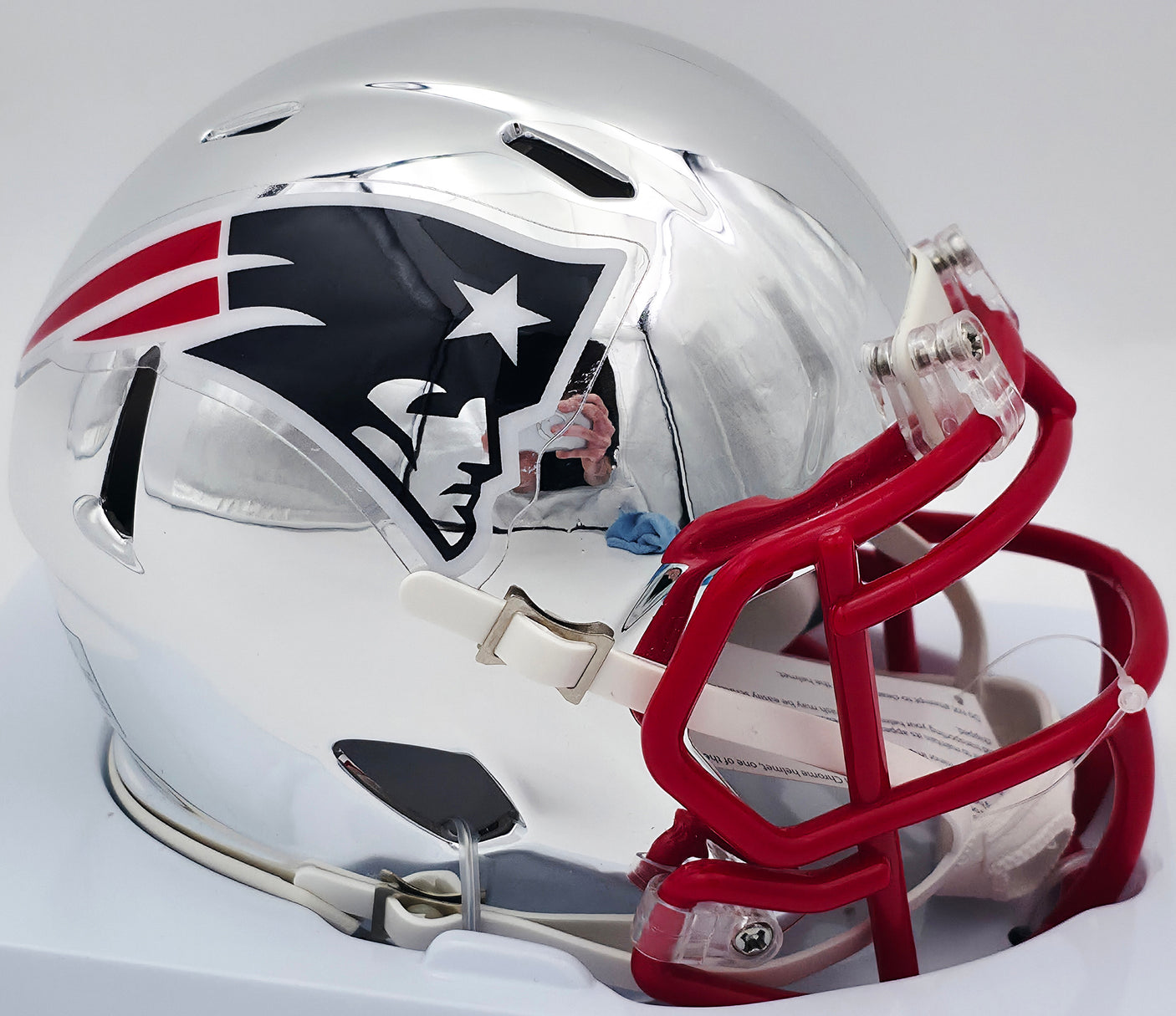 Unsigned New England Patriots Chrome Silver Speed Mini Helmet SKU #246164