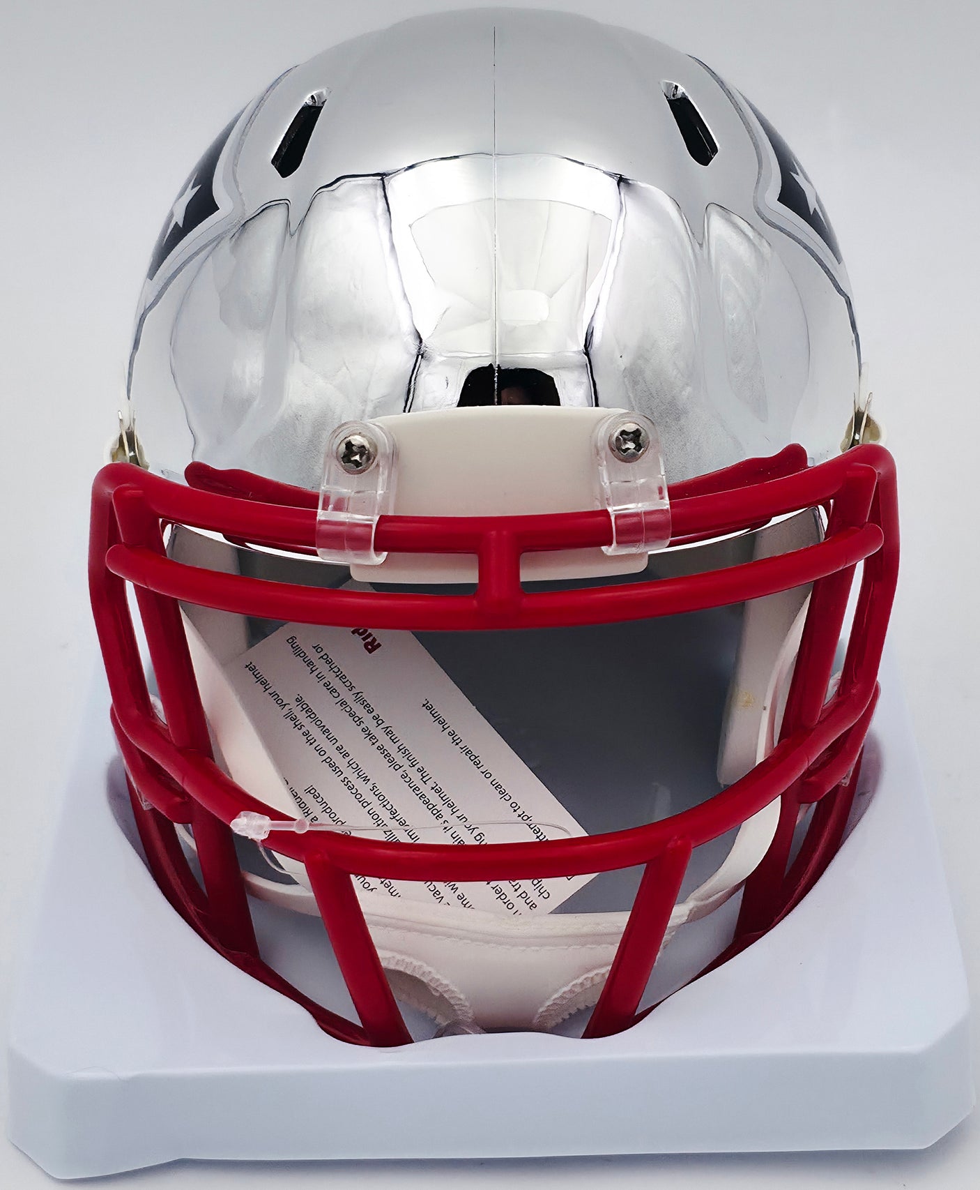 Unsigned New England Patriots Chrome Silver Speed Mini Helmet SKU #246164