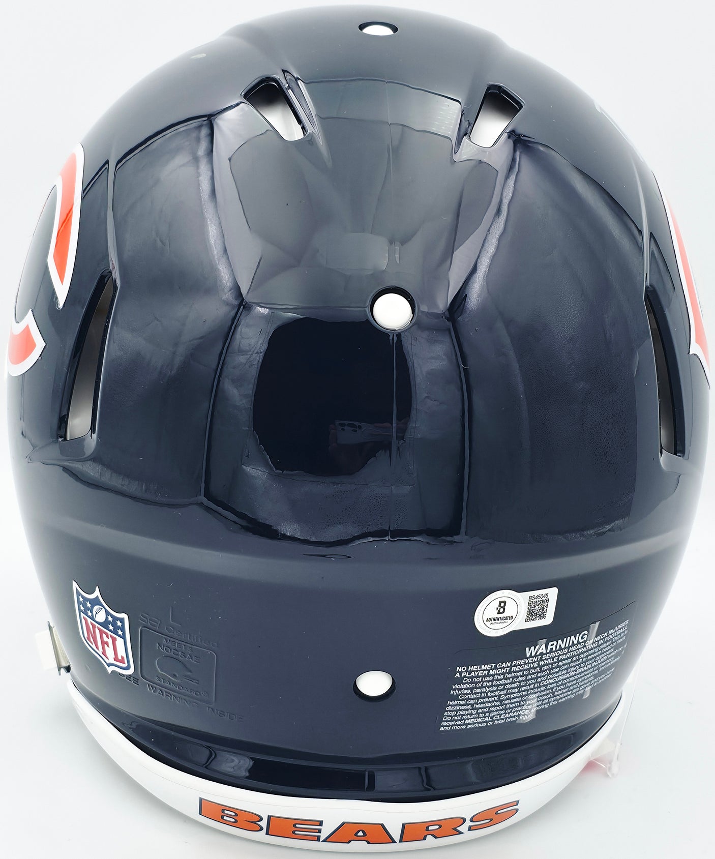 Devin Hester Autographed Chicago Bears Blue Full Size Authentic Speed Helmet Beckett BAS QR #BS45045