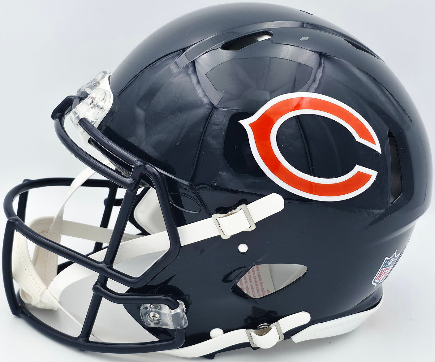 Devin Hester Autographed Chicago Bears Blue Full Size Authentic Speed Helmet Beckett BAS QR #BS45045