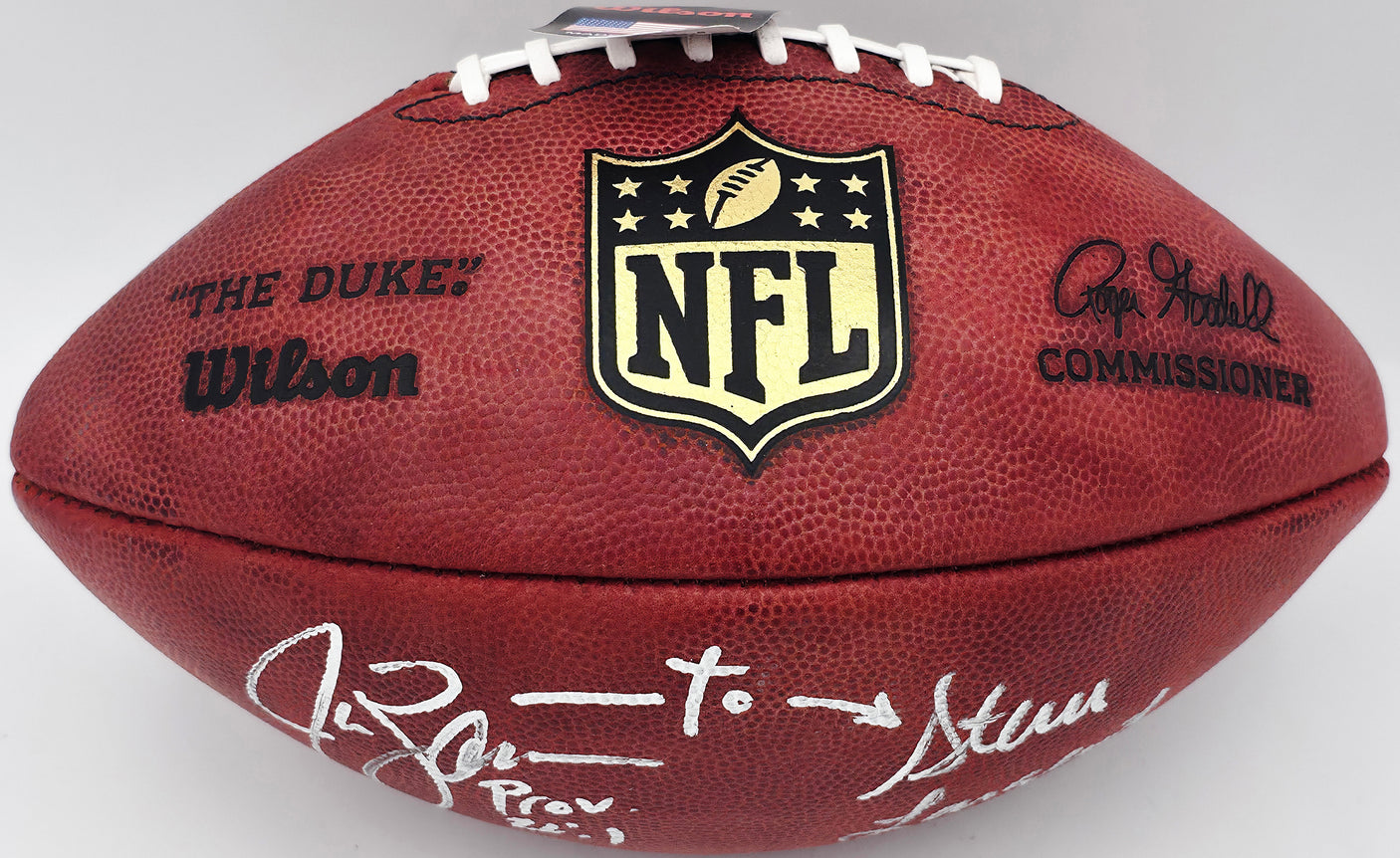 Steve Largent & Jim Zorn Autographed Official NFL Leather Game Football Seattle Seahawks MCS Holo #64265