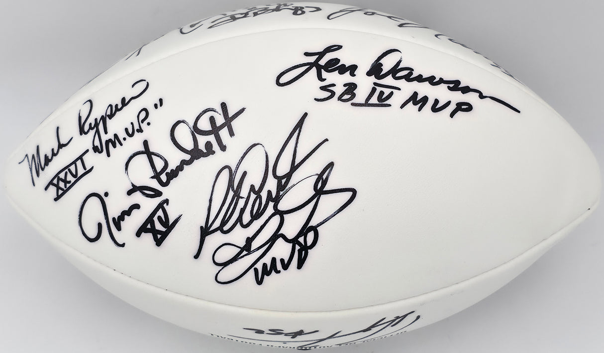 Super Bowl MVP's Autographed Official White Wilson NFL Football With 16 Signatures including Joe Namath PSA/DNA #AB10152