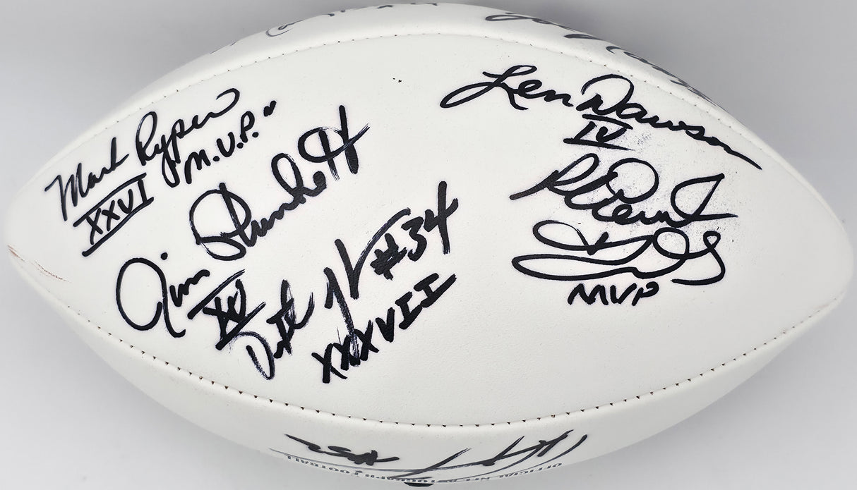 Super Bowl MVP's Autographed Official White Wilson NFL Football With 16 Signatures including Joe Namath PSA/DNA #AB10151