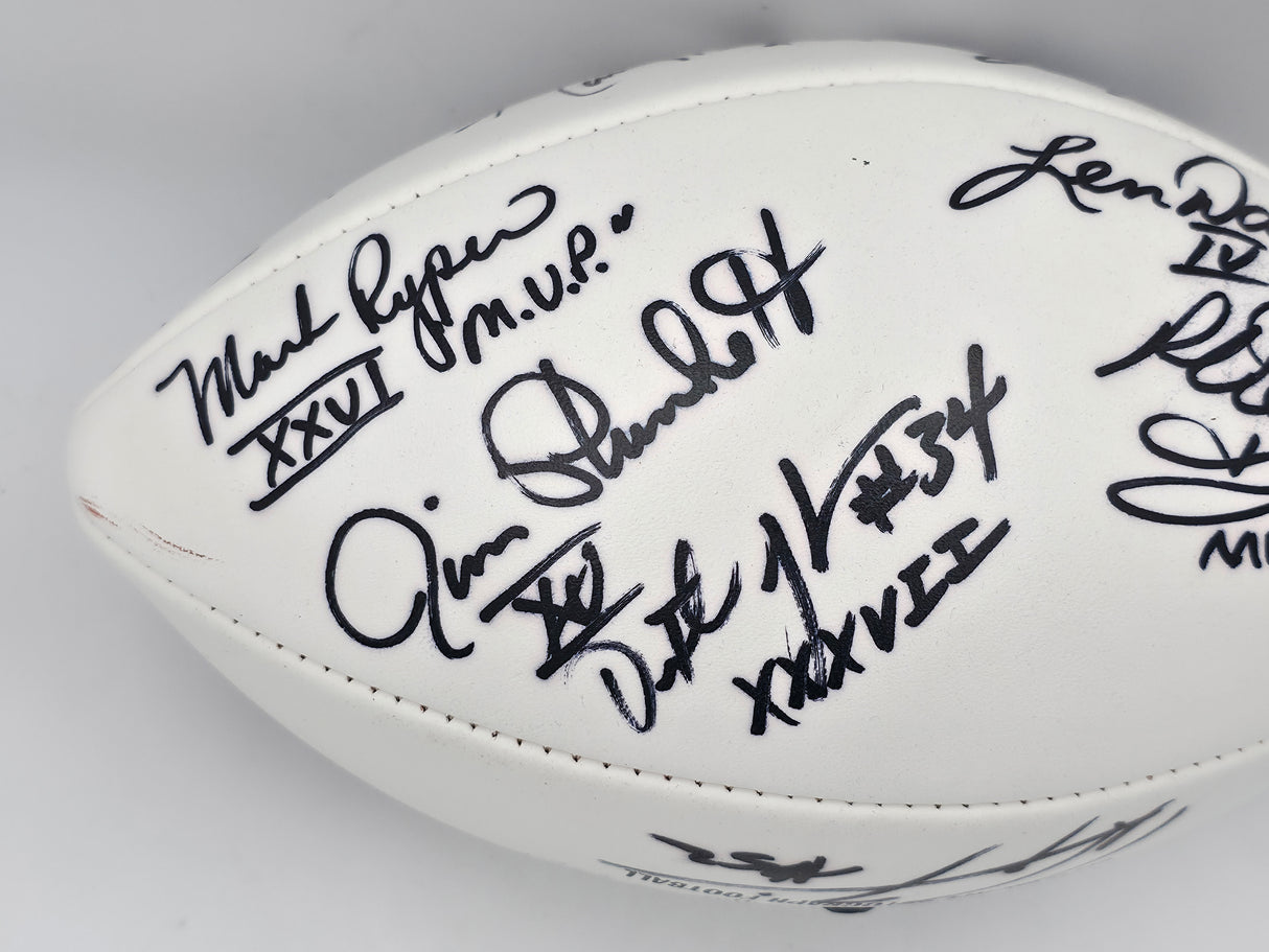 Super Bowl MVP's Autographed Official White Wilson NFL Football With 16 Signatures including Joe Namath PSA/DNA #AB10151
