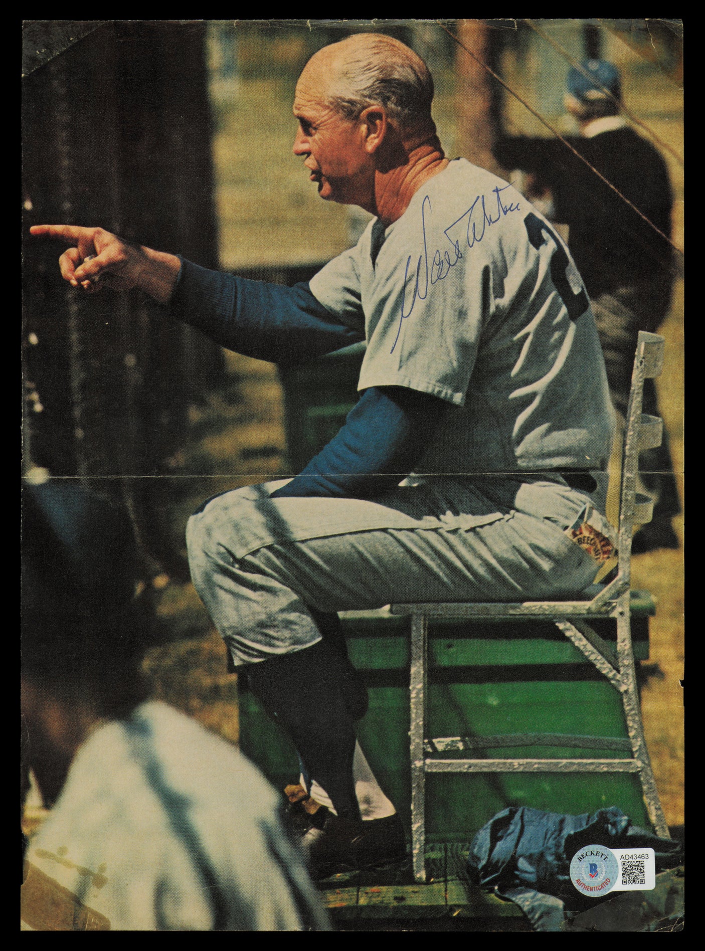 Walter Walt Alston Autographed 8.5x11 Magazine Page Photo Los Angeles Dodgers Beckett BAS #AD43463