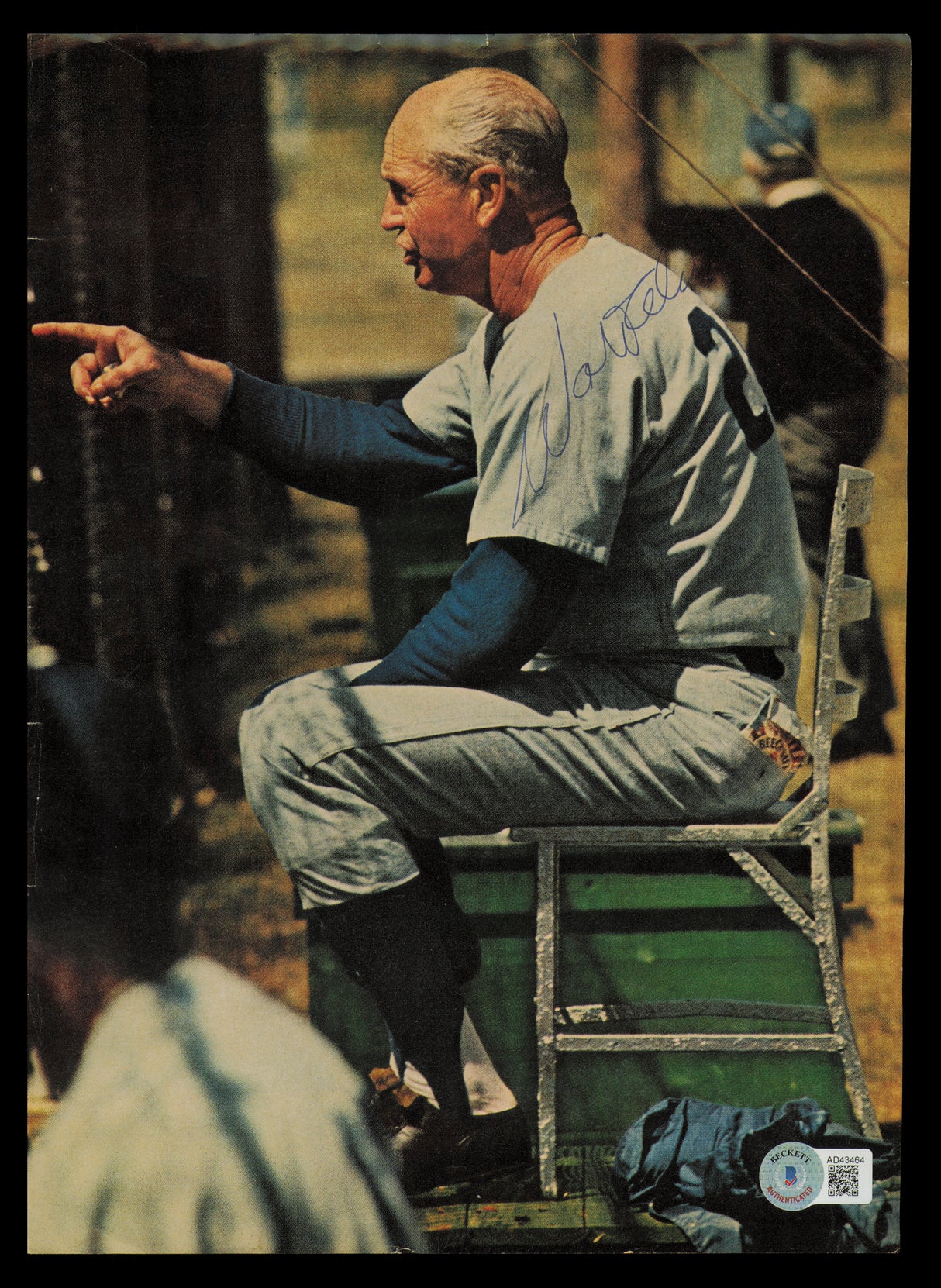 Walter Walt Alston Autographed 8.5x11 Magazine Page Photo Los Angeles Dodgers Beckett BAS #AD43464